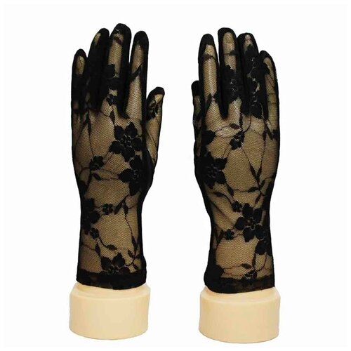 женские кружевные перчатки kamukamu, черные