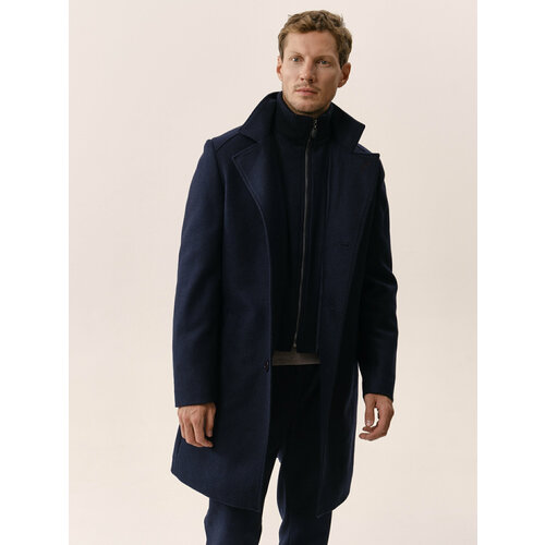 мужское шерстяное пальто royal spirit, синее