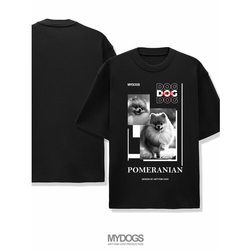 мужская футболка с принтом mydogs, черная