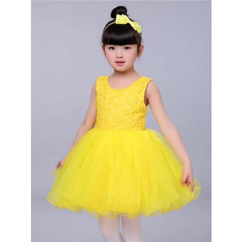 платье без рукавов caoxian beiyile clothing для девочки, желтое