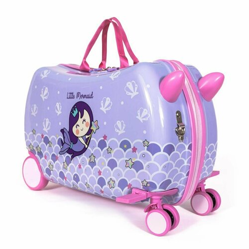 чемодан milk&moo для девочки, фиолетовый