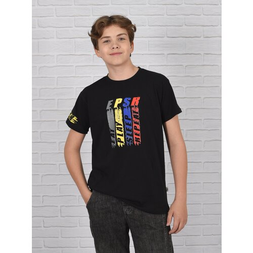 футболка с коротким рукавом lidэко для мальчика, черная