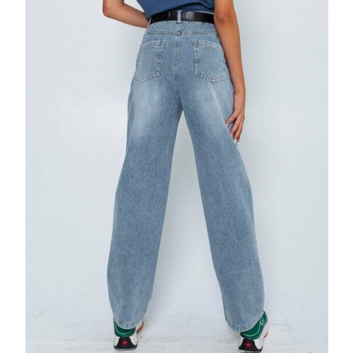 женские джинсы с высокой посадкой нет бренда, голубые