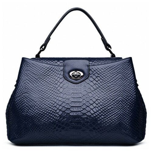женская кожаные сумка без бренда, синяя