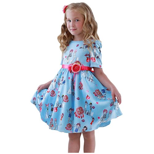 платье мини alolika для девочки, голубое
