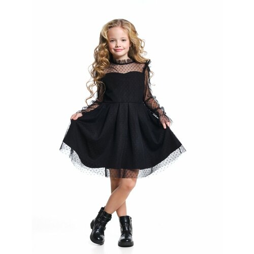 платье в горошек mini maxi для девочки, черное