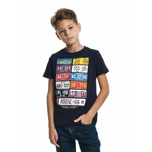футболка mini maxi для мальчика, синяя