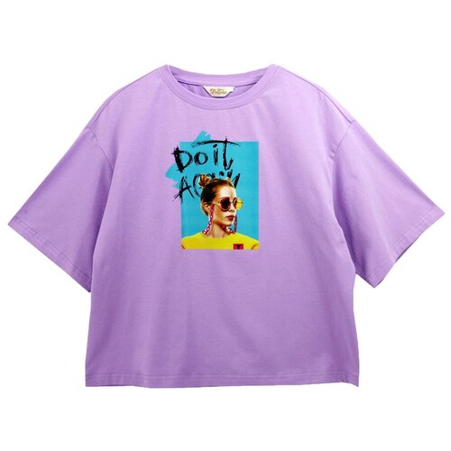 футболка с принтом deloras для мальчика, фиолетовая