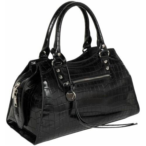женская кожаные сумка pola, черная