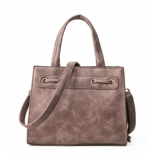 женская кожаные сумка без бренда, коричневая
