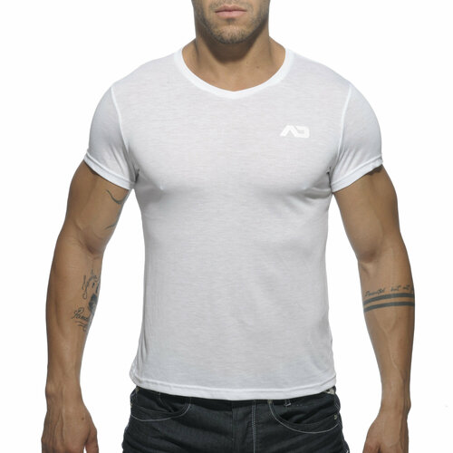 мужская футболка с v-образным вырезом addicted, белая