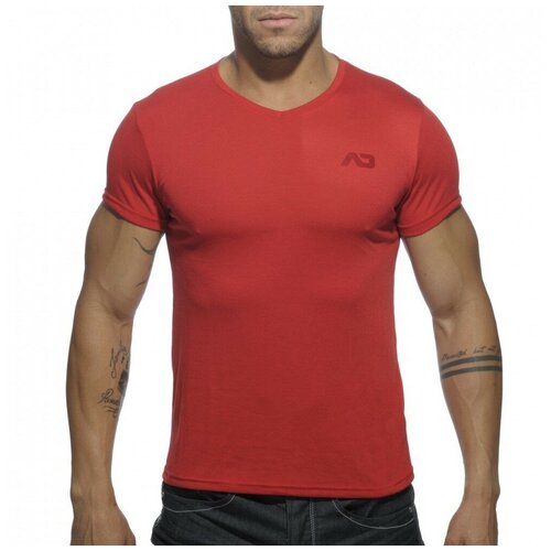 мужская футболка с v-образным вырезом addicted, красная