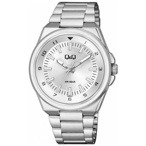 мужские часы q&q, серебряные