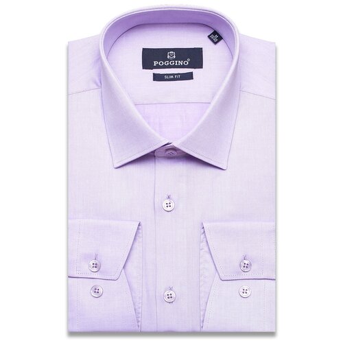 мужская рубашка с длинным рукавом poggino, фиолетовая