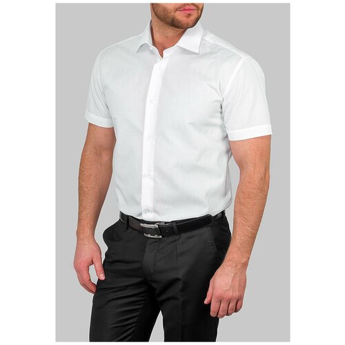 мужская рубашка с коротким рукавом greg, белая