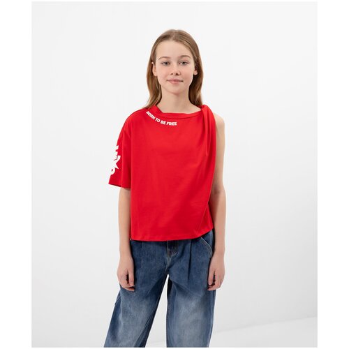 футболка gulliver для девочки, красная