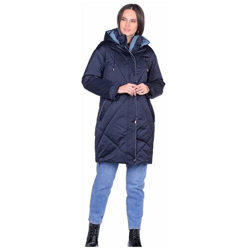 женское пальто с капюшоном maritta, синее