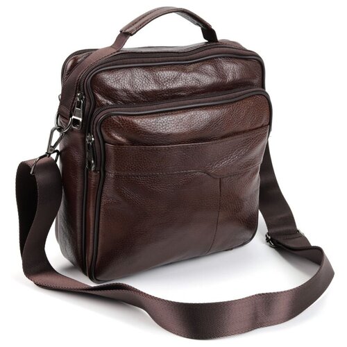 мужская кожаные сумка piove, коричневая