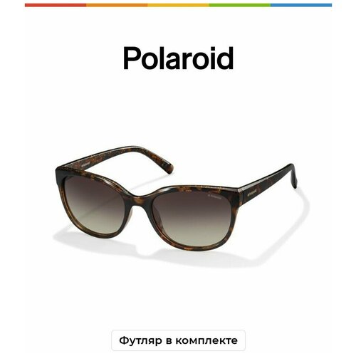 женские солнцезащитные очки кошачьи глаза polaroid, бежевые