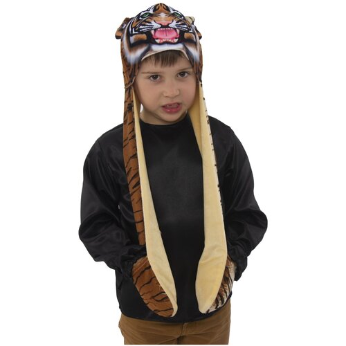 вязаные шарф батик для мальчика, коричневый