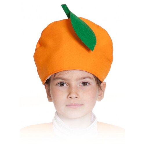 шапка карнавалофф для девочки, оранжевая