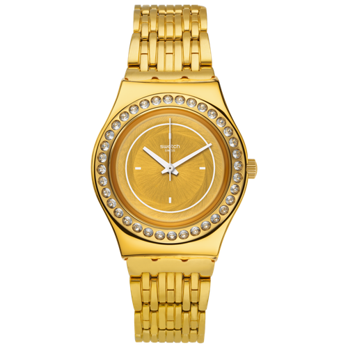 женские часы swatch, золотые