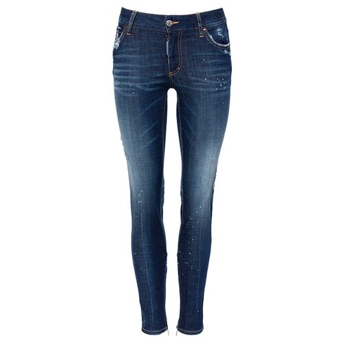 женские потертые джинсы dsquared2, синие