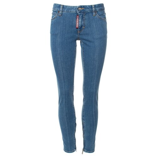 женские потертые джинсы dsquared2, синие