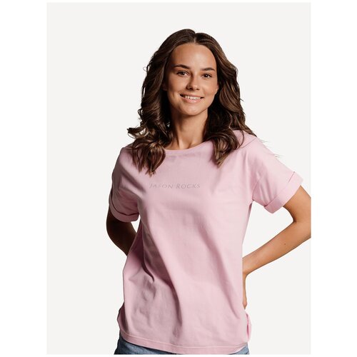 женская футболка jason rocks, розовая