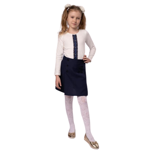 блузка с длинным рукавом мануфактурная лавка для девочки, белая
