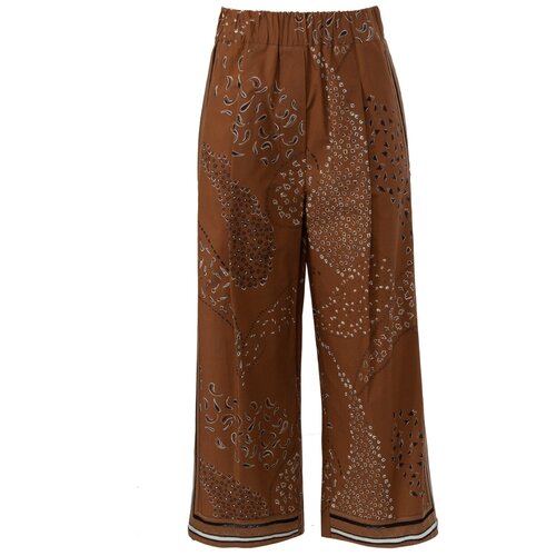 женские брюки с высокой посадкой alysi, коричневые