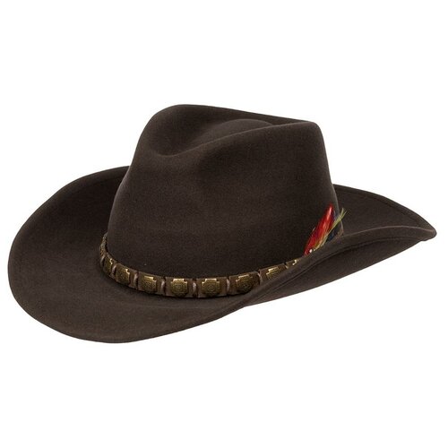 женская шляпа stetson, коричневая