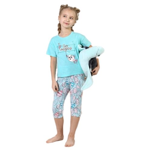 пижама пижама для девочки для девочки, бирюзовая