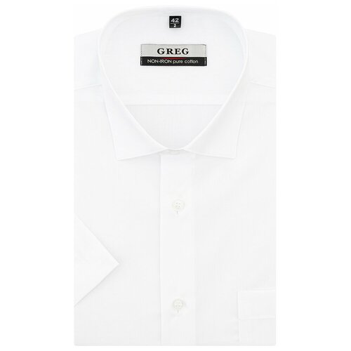 мужская рубашка с коротким рукавом greg, белая