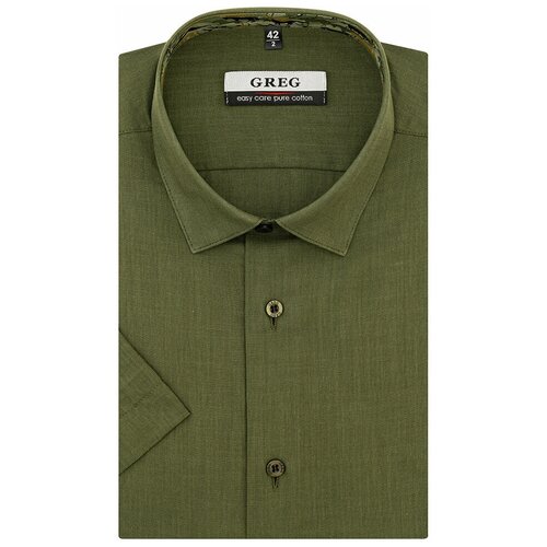 мужская рубашка с коротким рукавом greg, зеленая