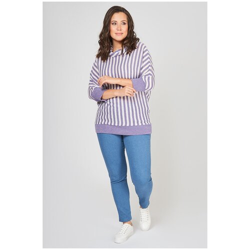 женская блузка с рукавом 3/4 plus size ols, фиолетовая