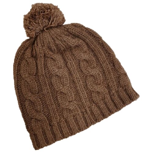 мужская вязаные шапка royal wool, коричневая
