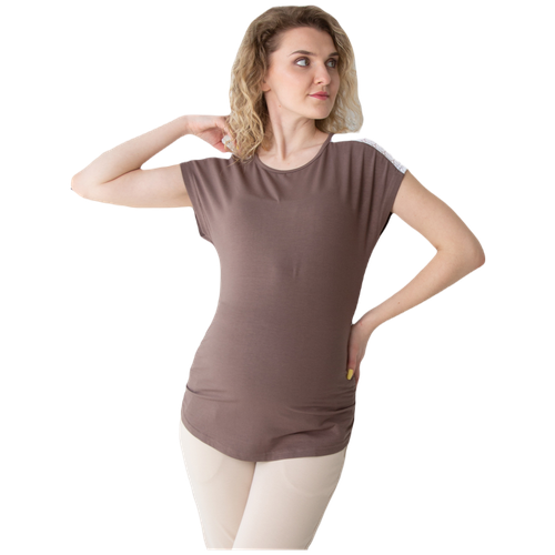 женская футболка мамуля красотуля, коричневая