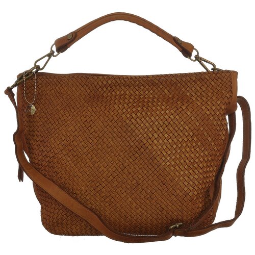 женская кожаные сумка tony perotti, коричневая