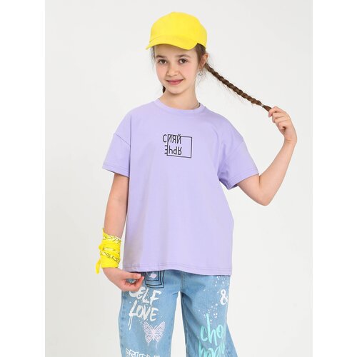футболка krutto для девочки, фиолетовая