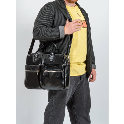 мужская сумка через плечо cagia, черная