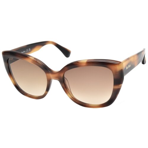 женские солнцезащитные очки кошачьи глаза max mara, коричневые