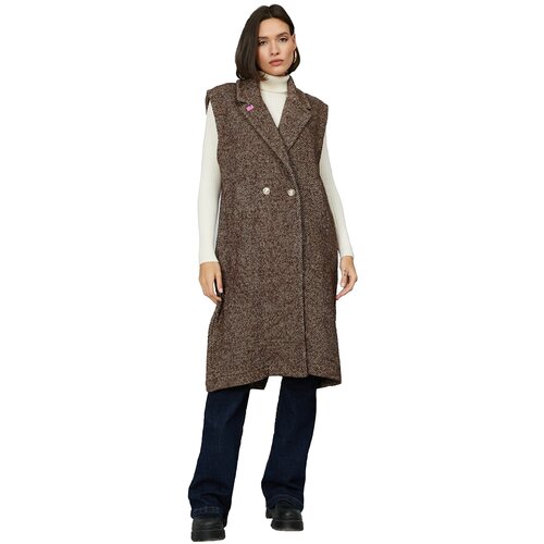 женское шерстяное пальто j.b4, коричневое