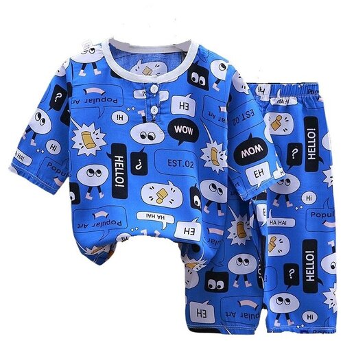 пижама yishion для мальчика, синяя