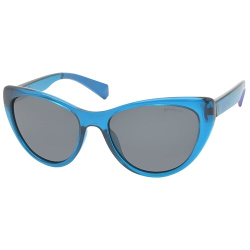 женские солнцезащитные очки кошачьи глаза polaroid, голубые
