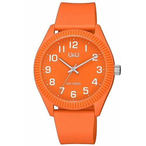 женские часы q&q, оранжевые