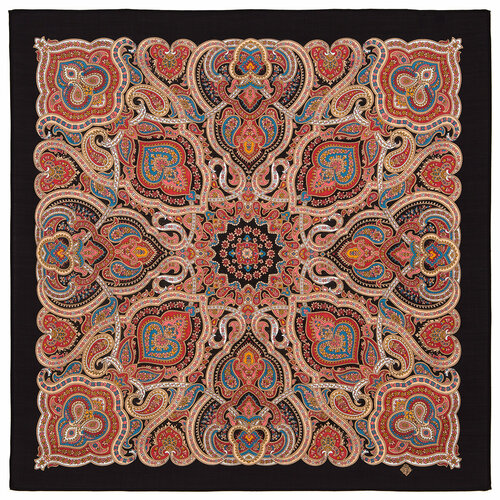 женский шерстяные платок павловопосадская платочная мануфактура, разноцветный
