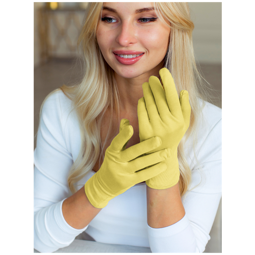 женские кожаные перчатки newstar, желтые