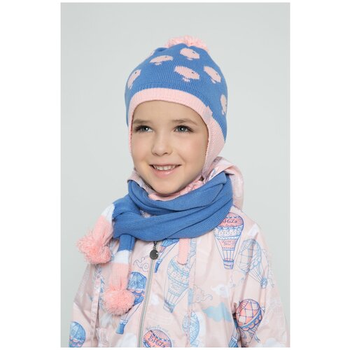 вязаные шарф шалуны для девочки, голубой