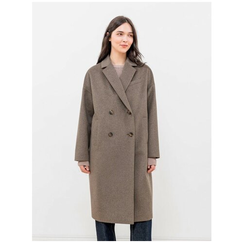 женское шерстяное пальто pompa, коричневое